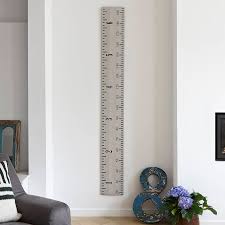 Wooden Ruler Growth Chart In White Grey And Putty