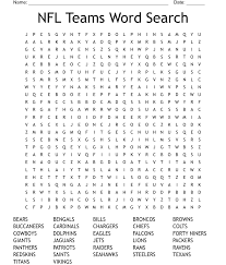 nfl teams word search wordmint