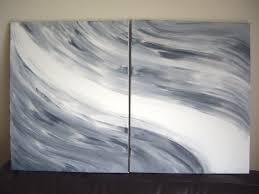 Abstract Acrylic Canvas Painting Black And White Diptych Abstract Acrylic Painting On Canvas Grey Black White And Silver Acrylic Painting Canvas Abstract Painting Acrylic Canvas Painting
