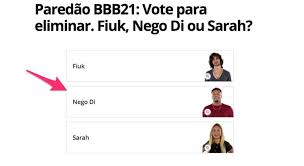 Quem está no paredão do bbb 21 esta semana é arcrebiano, gilberto e juliette. Paredao Bbb 21 Como Votar Para Eliminar Fiuk Nego Di Ou Sarah Internet Techtudo