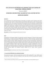 Pdf Sivil Havacilik Sektorunde Kus Carpmasi Olaylari Uzerine Bir Arastirma Amerika Ornegi A Research On Bird Strike Incidents Of Civil Aviation Sector American Example