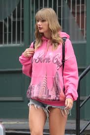 He kept the worn out yet. Taylor Swift Pink New York City Sweatshirt Popsugar Fashion Uk Photo 12