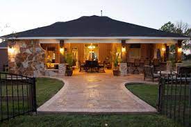 Gallery of outdoor kitchen ideas and designs. Outdoor Living Space Extending Beyond Covered Roofline Patio Design House Designs Exterior House Design