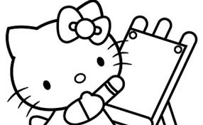Gambar hitam kartun mewarnai putih untuk. Gambar Hello Kitty Hitam Putih Untuk Diwarnai Terbaru Poskartun