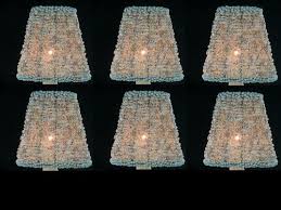 6 Sea Shell Chandelier Shades Mini Clip On Crystal Shades Lamp Shades Shell Chandelier Chandelier Shades Seashell Crafts