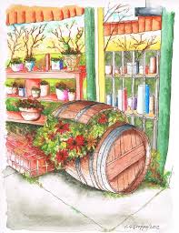Maybe you would like to learn more about one of these? Barrel With Flowers In A Flower Shop In West Hollywood California Painting By Carlos G Groppa