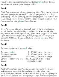 Kontrak kerja merupakan dasar hubungan industrial antara pihak pemberi kerja dengan pekerja itu sendiri. Contoh Surat Kontrak Kerja Buruh