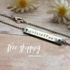Butisattva Yoga Bar Necklace 100 Stainless Steel Hypoallergenic Free Shipping Hand Stamped Buti Yoga Tribe Personalizati Bar Necklace Yoga Bar Blank Gift Tags