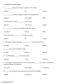 Connectors Interactive Worksheet English Grammar Worksheets Worksheets Grammar Worksheets