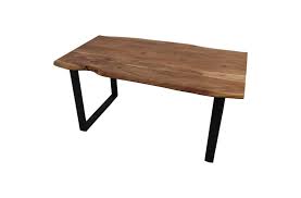 Alastor table with tubular metal legs available with rectangular or shaped top in fenix hpl or natural oak wood. Live Edge Dining Table U Leg 260x100cm Acaciawood Iron Tables Table Tops Henk Schram Meubelen