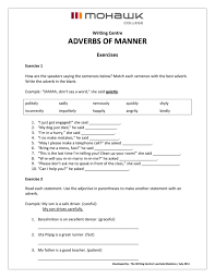 Insert the adverbs into the sentences. Adverbs Of Manner Exercises