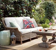 Saybrook All Weather Wicker Sofa Pottery Barn Porch Furniture Wicker Porch Furniture Outdoor Wicker Furniture
