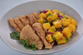 Make the salsa dressing by pounding the thai chili peppers roughly with a pestle and mortar. Fish Fillet In Mango Salsa Recipe How To Cook Fish Fillet In Mango Salsa