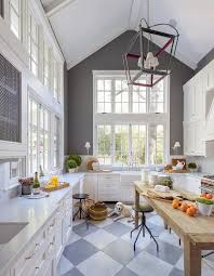 long rustic table as kitchen island