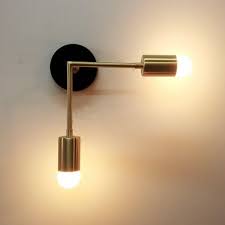 Double Arm Brass Sconce Wall Lamp Etsy Wall Lamp Wall Sconces Modern Wall Sconces
