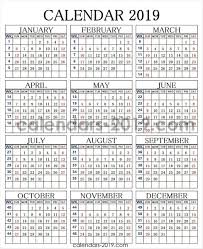 2019 Calendar Week Numbers 2019 Calendar Yearly Calendar Weekly Calendar