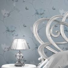 Follow the vibe and change your wallpaper every day! Muriva Amelia Floral Duck Egg Metallic Wallpaper 701412