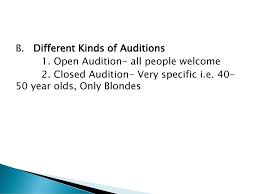 There is absolutely no harm in having fun while doing your job, and auditioning in an open call session is no exception! Audition Unit Kphs Theatre Ppt Download