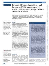 Pdf Integrated Disease Surveillance And Response Idsr Strategy Current Status Challenges And Perspectives For The Future In Africa