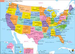 The friendliest cities in the u.s. Us Map With States And Cities List Of Major Cities Of Usa