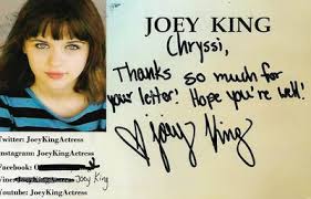 Just watching the wheels go round: Gripsweat Autograph Photo 5x7 Actress Joey King Of The Conjuring Signed In 2015