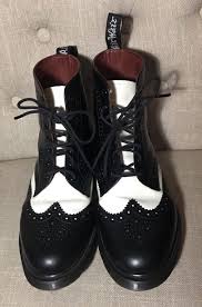 Black And White Wingtip Doc Martens Mens 12 Us Dr Martens Affleck Brogue Black X2f White Wing Tip Lace Up Boots In Clothing Shoes Amp Accessories Men 39 S Shoes Boots Ebay