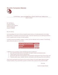 Cover Letter For Culinary Student