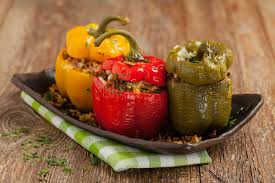 Poivrons Farcis A La Viande Hachee Et Au Riz Recette Ww Recette En 2020 Poivrons Farcis Viande Hachee Recette Avec Viande Hachee