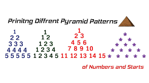 Printing Different Pyramid Patterns Of Numbers And Stars In C Hindi