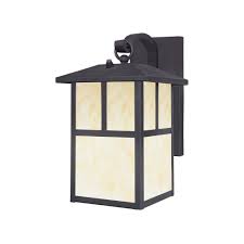 Westinghouse 1 Light Textured Black Steel Outdoor Wall Lantern Sconce With Dusk To Dawn Sensor And Honey Art Glass Panels 6482900 The Home Depot Black Wall Lights Outdoor Wall Lantern Wall Lantern