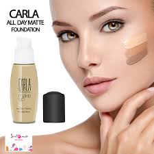 The best liquid foundation for a very natural look by Carla All Day Matte  Foundation! احصلي علي لون بشرة طبيعي وثابت طوال اليوم مع كارلا GET in the  group below of makeup