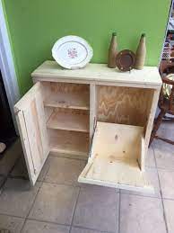 Double Handcrafted Primitive Rustic Pine Wood Trash Can Cabinet Furniture Projects Diy Furniture Diy Home Decor