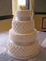 Quilted Alternating With Three Bead Design Chocolate Fondant Cake Wedding Cake Quilted Cake