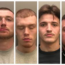 Four jailed after 'disgraceful' 90-minute violent rampage