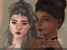 Daerilia S Mimilky Babyhair N7 Set Sims Hair Sims Sims 3