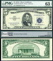 5 dollar silver certificate 1953. Us 1953 A 5 Silver Certificate Fr 1656 Pmg Graded Cu63epq Elrr More Silver Certificate Gold Certificate Rare Coins Worth Money