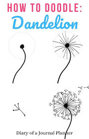 Read Here For An Easy To Follow Step By Step Guide On How To Doodle A Dandelion For Your Bullet Jo Dandelion Drawing Easy Doodle Art Bullet Journal Ideas Pages