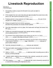 Livestock Reproduction Pdf Livestock Reproduction Directions Fill In The Blank 1 All Breeding Systems Require The Female To Be Cyclic And Able To Course Hero