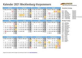Die kalenderwochen 2021 entsprechen der in europa üblichen berechnungsweise für kalenderwochen (iso 8601). Kalender 2021 Mecklenburg Vorpommern Alle Fest Und Feiertage