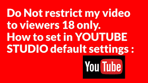 Waze, makna, ensel, terhad, mengerti, makna pax, restricted, xml terhad. Do Not Restrict My Video To Viewers 18 Only How To Set As Default Settings In Youtube Studio Youtube