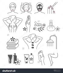 Spa Massage Therapy Skin Care Cosmetics Services Icons Vector Illustration 439910101 Shutterstock Spa Massage Therapy Spa Massage Massage Logo