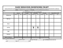 Homework Completion Chart
