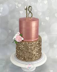 Glamorous Rose Gold 18th Birthday Cake Rose Gold And Gold Glam Cake 18th Birthday Cake