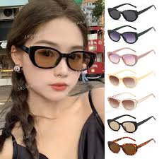 Korean Cat Eye Rectangular Shade Small Frame Sunglasses For Men Women Brown  And Black Outdoor Fashion UV Protection Cat's Eye Retro Sun Eyeglasses