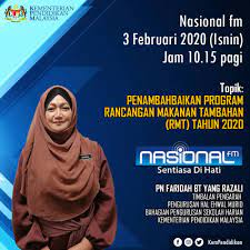 Ministry of education malaysia (2017b). Kpm V Twitter Dengarkan Perkongsian Topik Penambahbaikan Program Rmt 2020 Bersama Puan Faridah Binti Yang Razali Timbalan Pengarah Pengurusan Hal Ehwal Murid Bahagian Pengurusan Sekolah Harian Pada 3 Feb 2020 Isnin 10 15