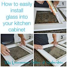 Install Glass Into Your Kitchen Cabinet Diy Kitchen Cabinets Diy Cabinets Kitchen Cabinet Doors
