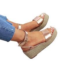 3.0 out of 5 stars. Cenglings Wedges Sandalswomen S Open Toe Leopard Print Ankle Strap Buckle Platform Espadrilles Flatform Roman Shoes Gold Educational Toys Planet