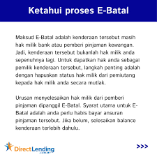 Check spelling or type a new query. Direct Lending On Twitter Dah Habis Bayar Loan Kereta Kereta 100 Dah Jadi Hak Milik Kita Belum Lagi Korang Kena Buat Proses E Batal Ni Dulu Kalau Tak Buat Sampai Kesudah Kereta