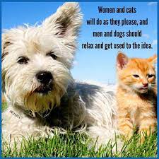 Women And Cats Men And Dogs Funny Quotes With Photos Cats Dogs Funny Pets Quotes Dog Quotes Dog Quotes Funny Cats