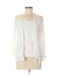 Details About Liz Claiborne Women White Cardigan Med Petite